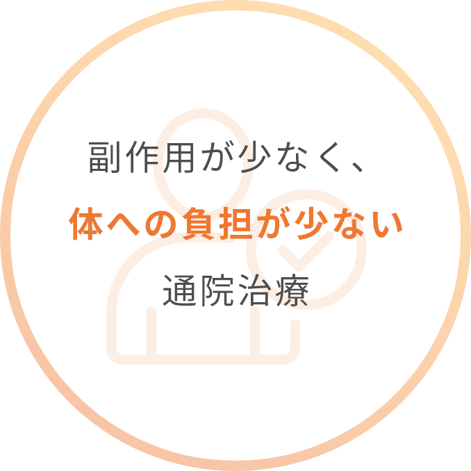 副作用が少なく、体への負担が少ない通院治療